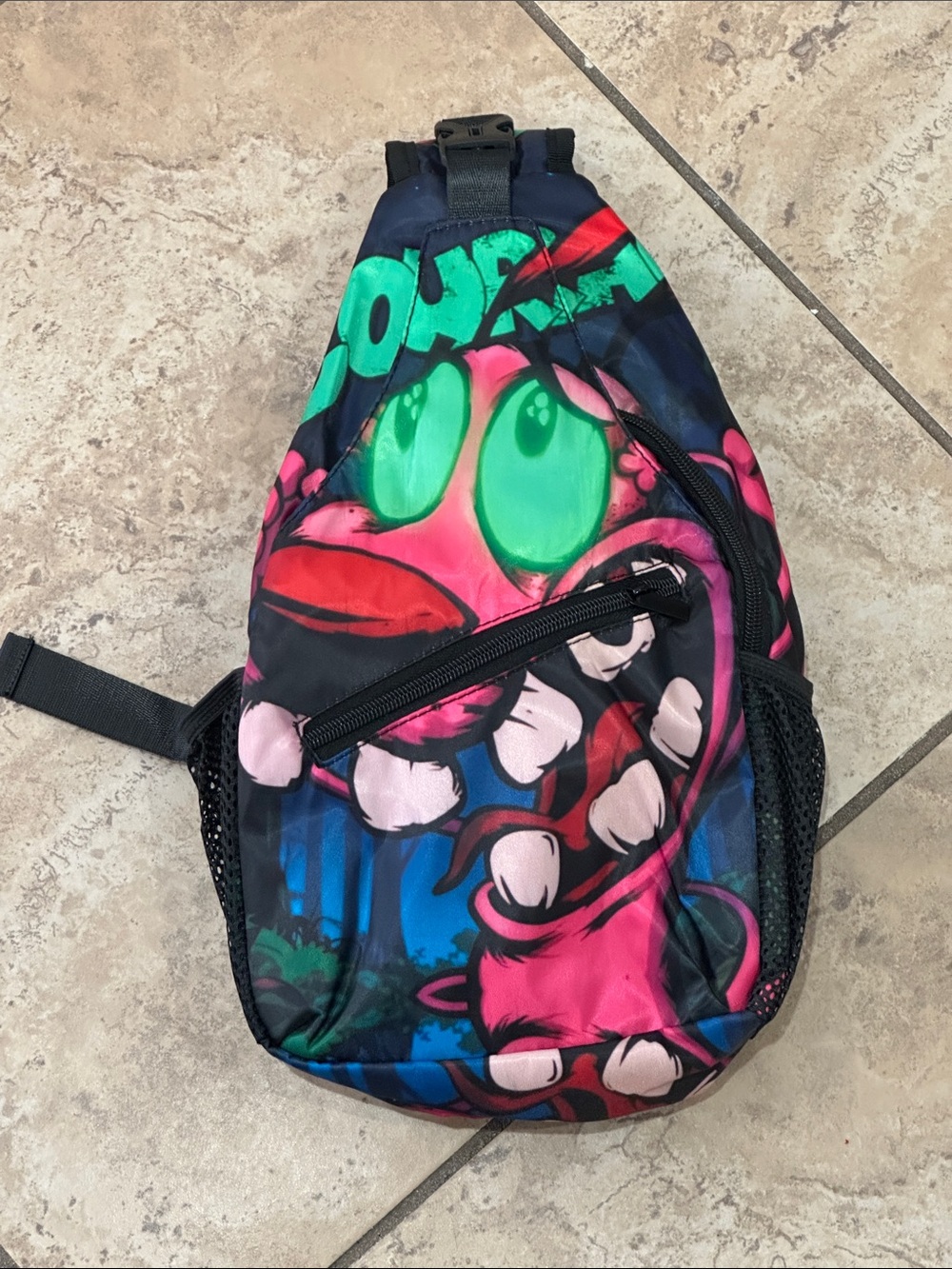 Courage the Cowardly Dog Graphic Sling Bag in Multi-Color